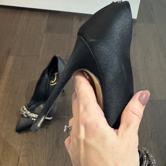 Sam Edelman Black Heels with Silver Bows - Picture 7 of 8